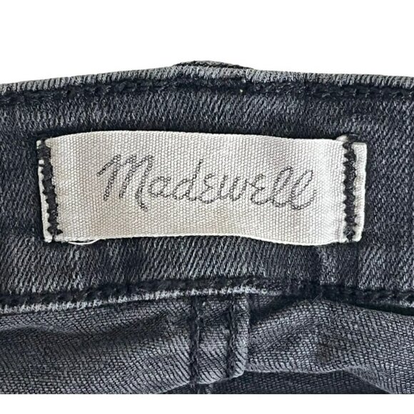 Madewell 9" High Rise Skinny Women's Size 24 Black Button Fly Raw Hem Jeans - Picture 5 of 10